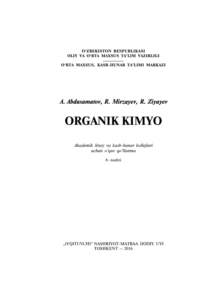 Organik kimyo
